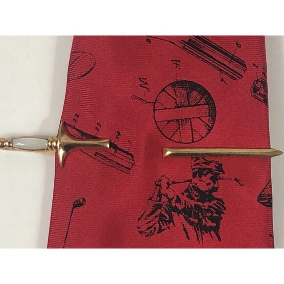 SWANK Other - Vintage SWANK Sword Dagger Tie Clip Bar Gold Tone Mother of Pearl Handle Unique